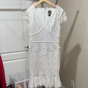 Lined White Lace Dress